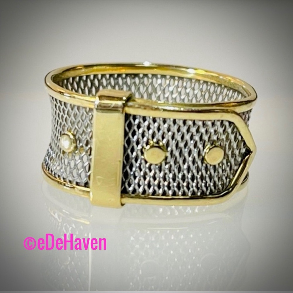 18k & Platinum Burdick & Co. Platinum Cigar Band Ring